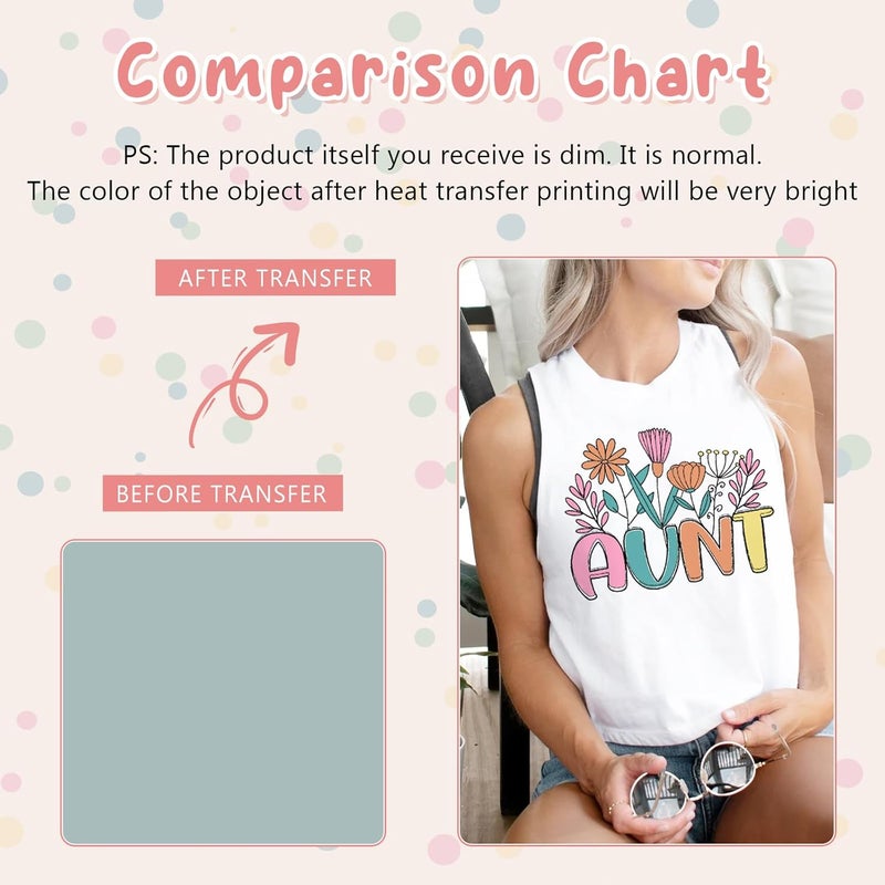 Tintnut Boho Sublimation Transfer Sheets - 20 Sheets 12inches x10inches, Pastel Color Sublimation Transfer Paper Bundle Compatible with Cricut for DIY Mugs, Tumblers, Key Chain - Image 2